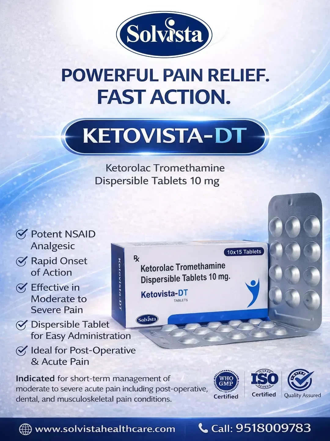 KETOVISTA-DT - Ketorolac Tromethamine Dispersible Tablets 10 mg