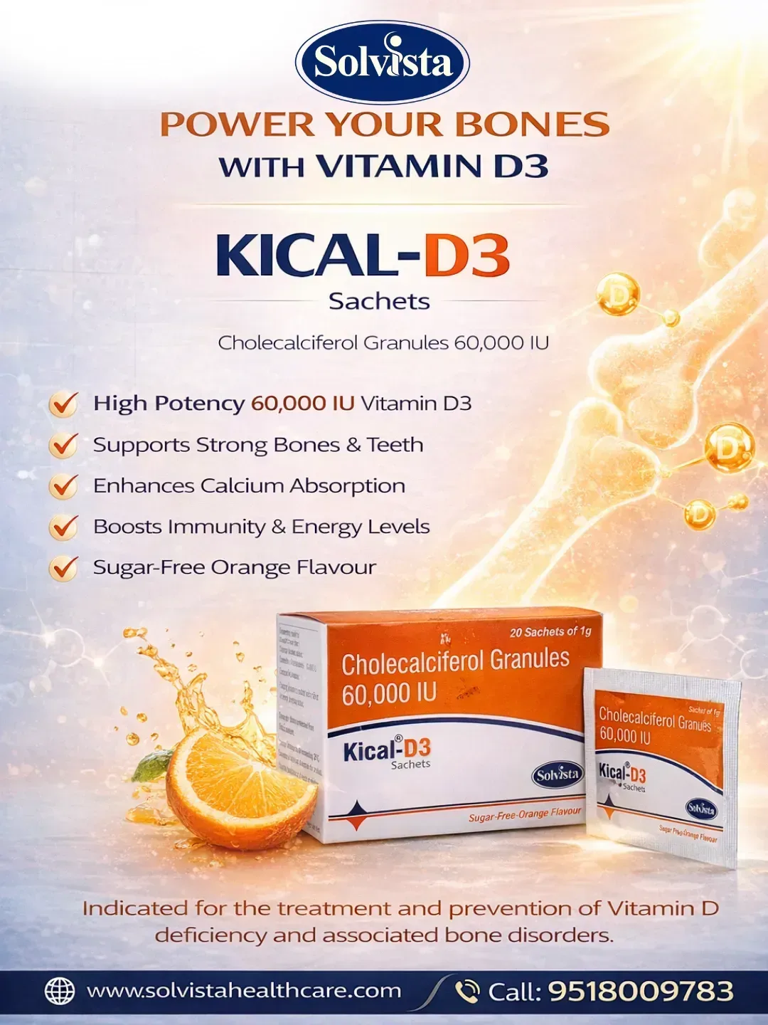 KICAL-D3 SACHET - Cholecalciferol Granules 60,000 IU