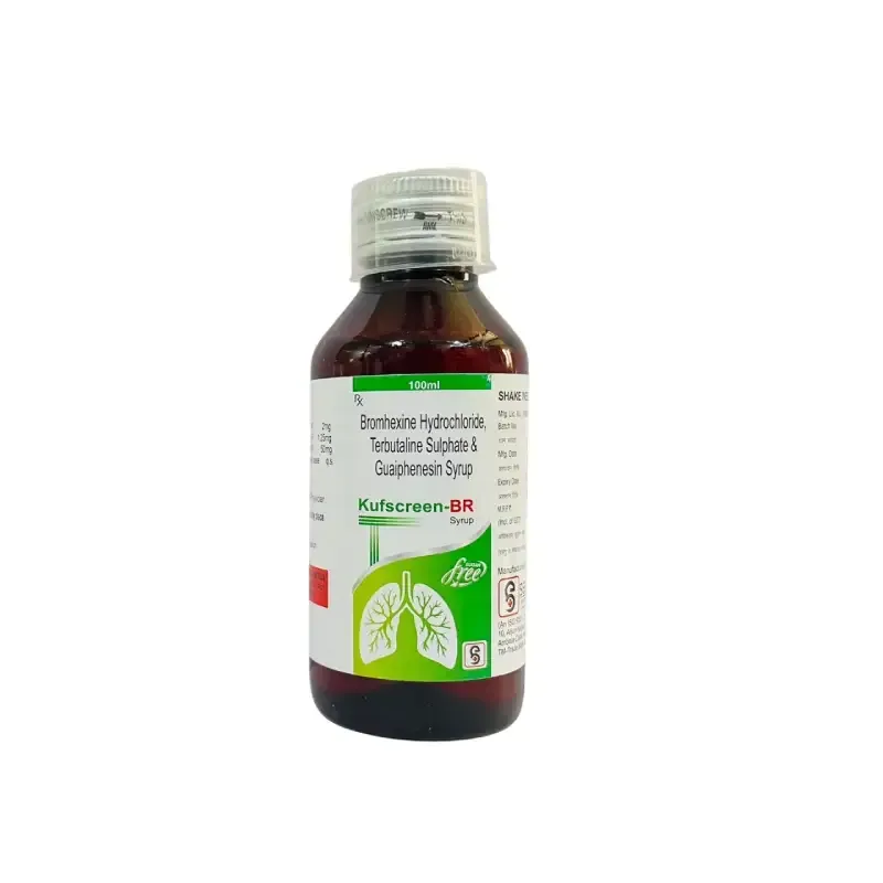 KUFSCREEN-BR - Bromhexine Hydrochloride 2 Mg , Terbutaline Sulphate 1.25 Mg , Guaiphenesin 50 Mg