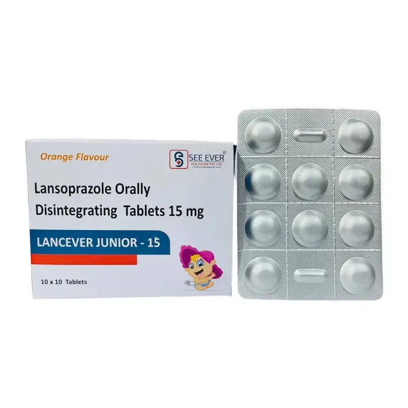 LANCEVER JUNIOR-15 - LANSOPRAZOLE 15 MG ORALLY DISINTEGRATING TABLETS (ORANGE FLAVOURED)