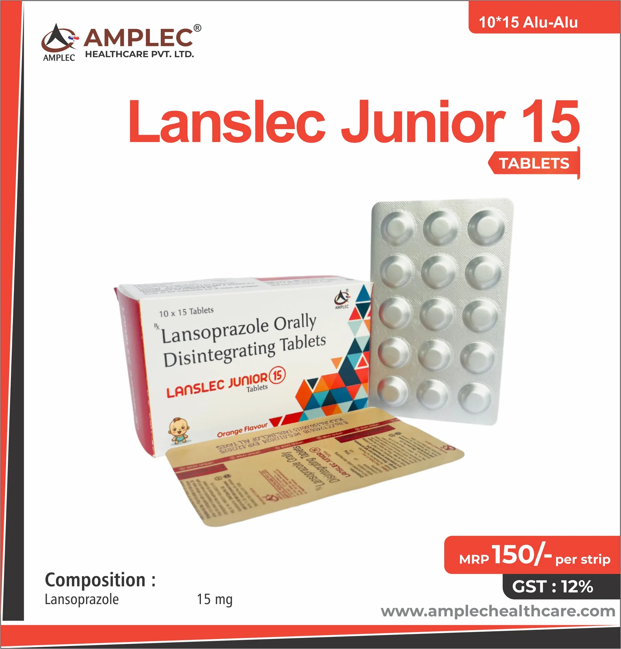 LANSLEC JUNIOR 15 - Lansoprazole 15 mg Tablet