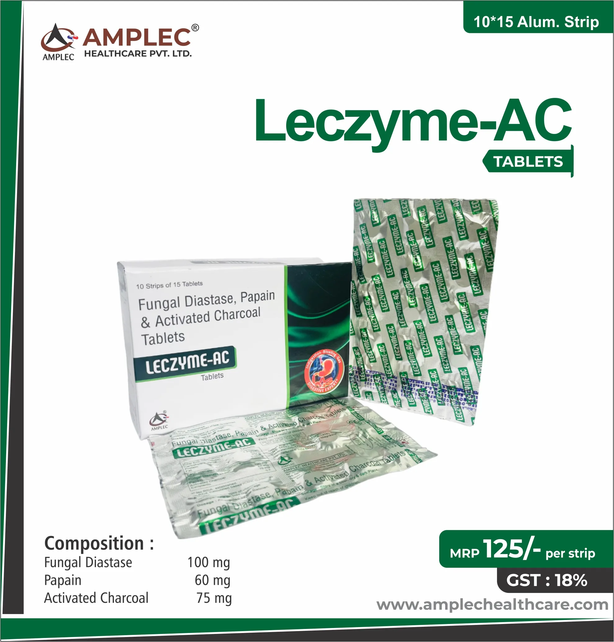 LECZYME AC - Enzyme Tablet With Activated Charcoal