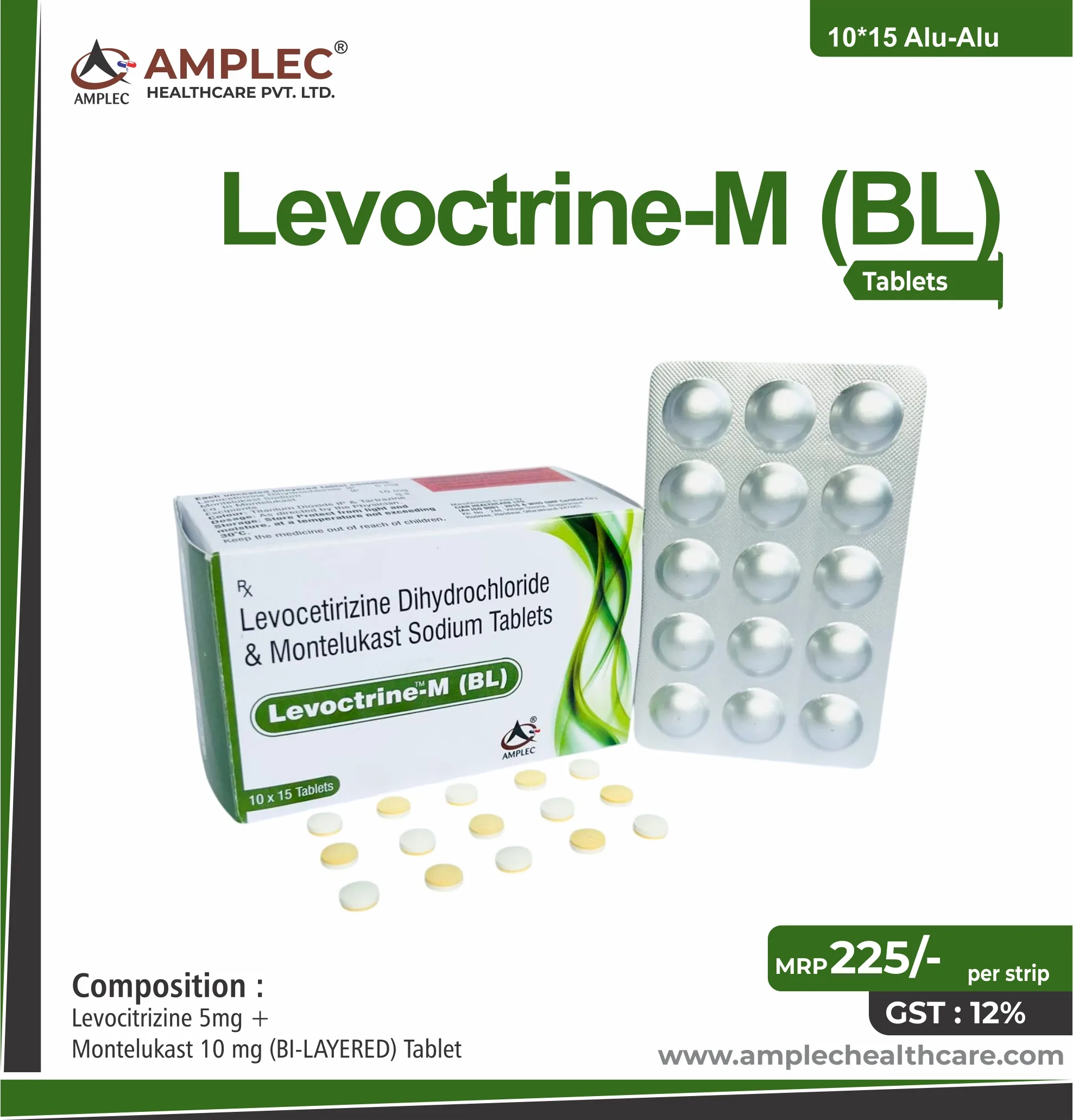 LEVOCTRINE-M (BL) - Levocetirizine 5mg + Montelukast 10 mg (Bi-layered) Tablet
