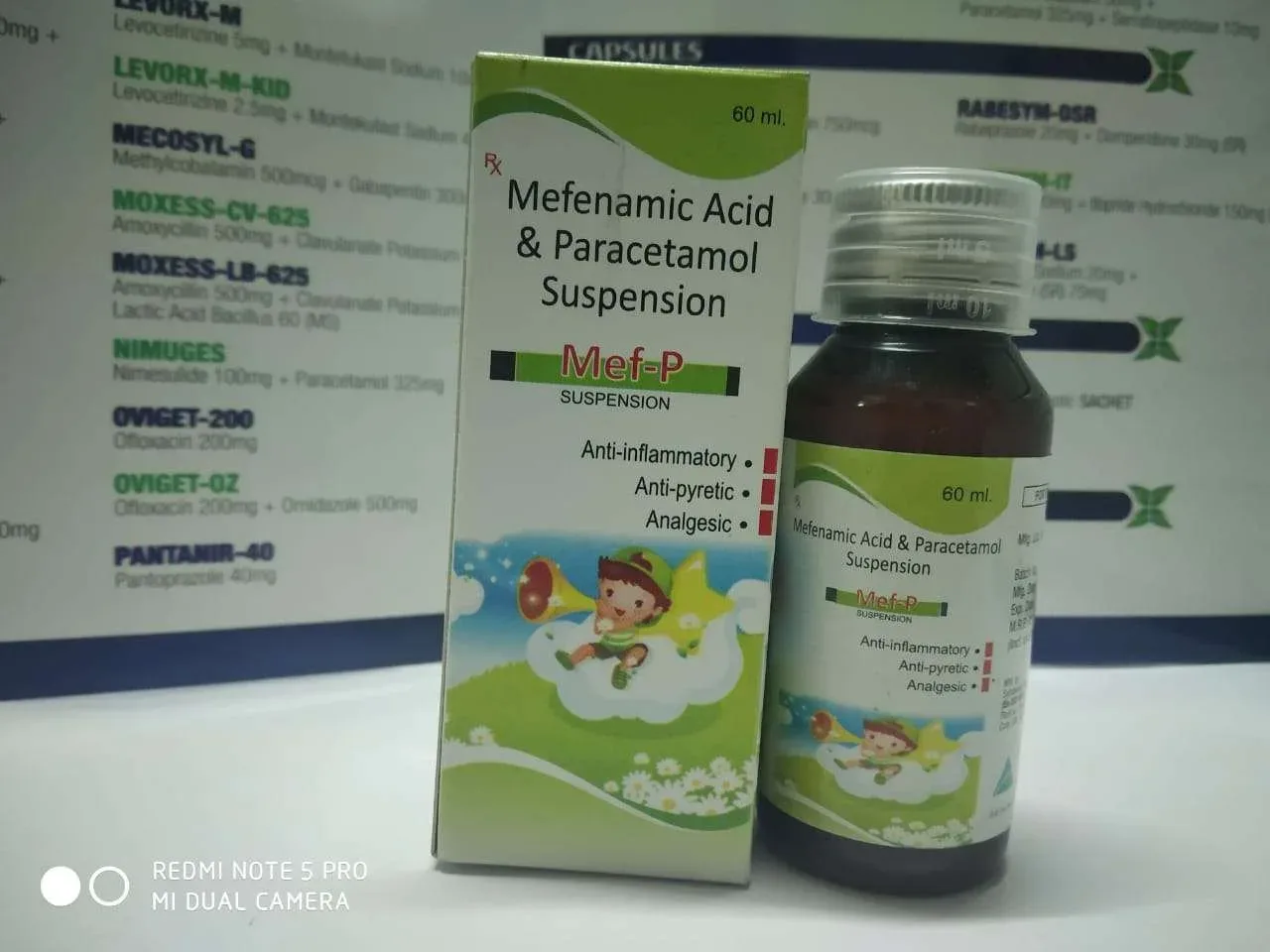 Mef-P - Mefnamic 50mg , Paracetamol 125mg.