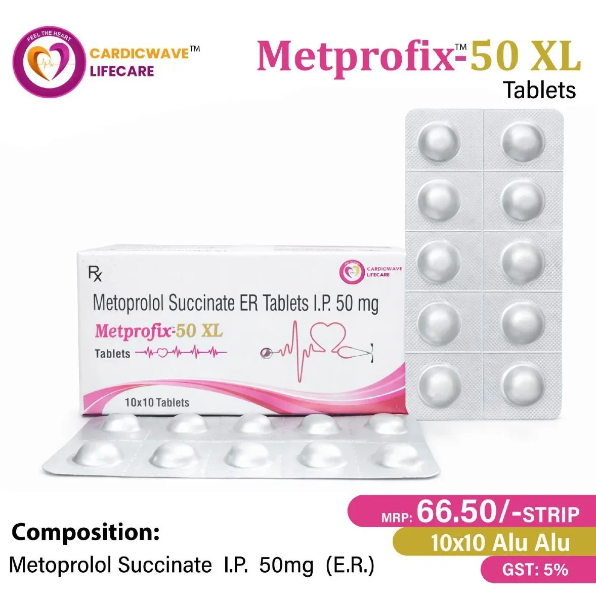 Metprofix-50 XL - Metoprolol Succinate Er Tablets 50 mg