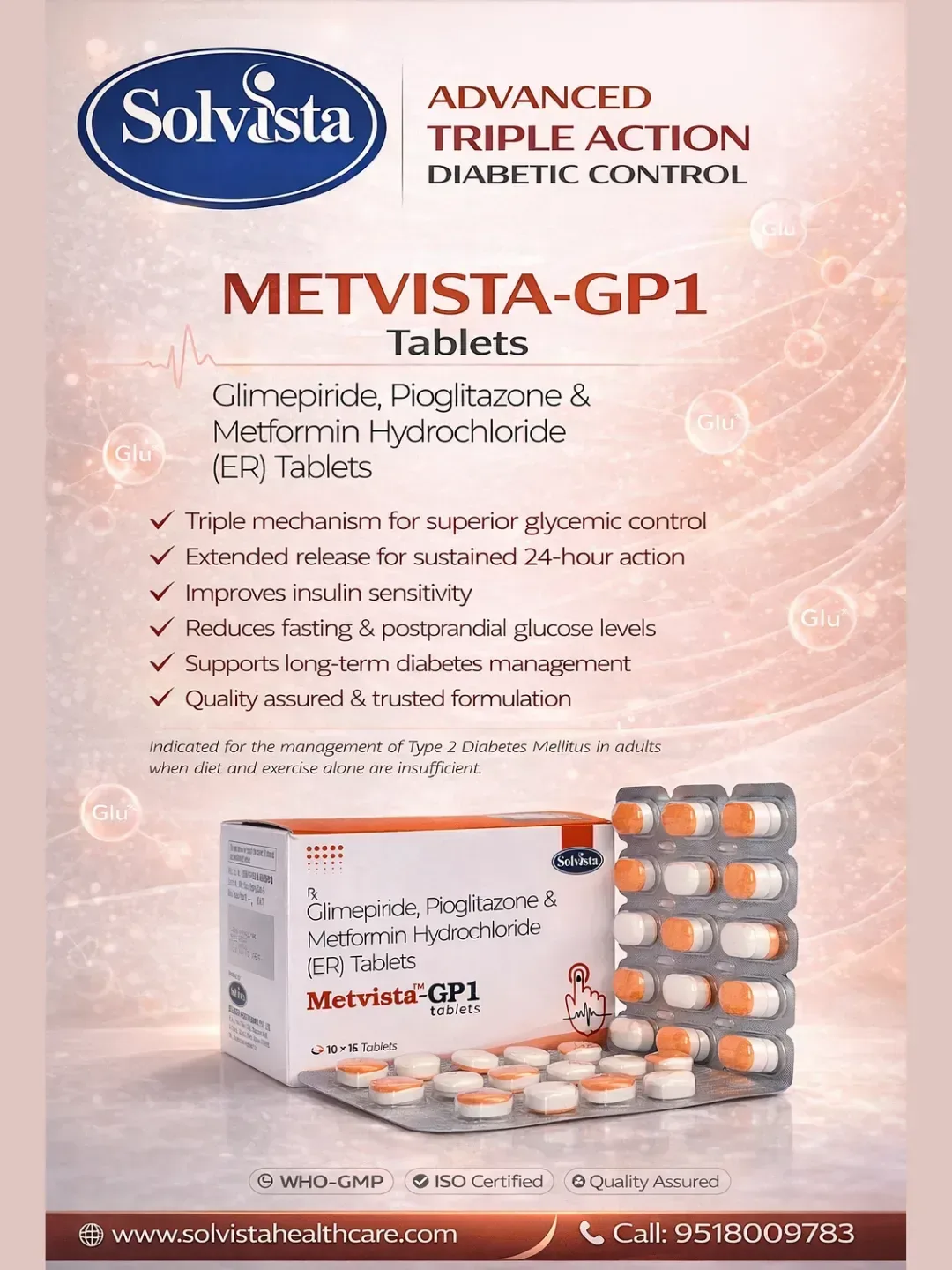 METVISTA-GP1 - Glimepiride, Pioglitazone & Metformin Hydrochloride (ER) Tablets