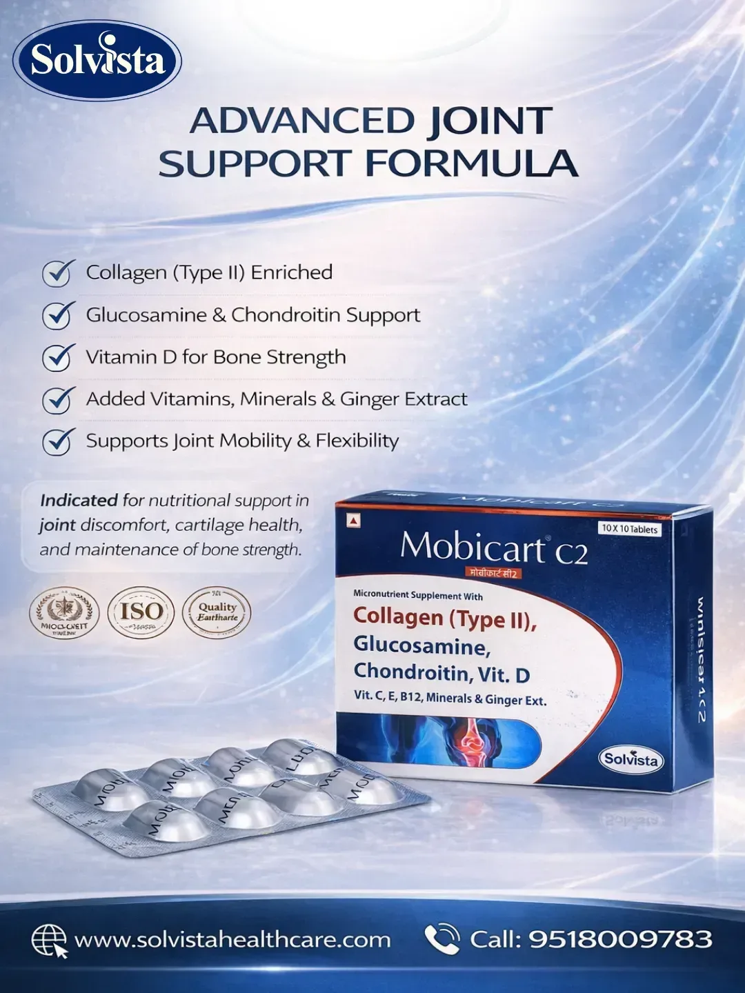 MOBICART C2 - Micronutrient Supplement With Collagen (Type II), Glucosamine,