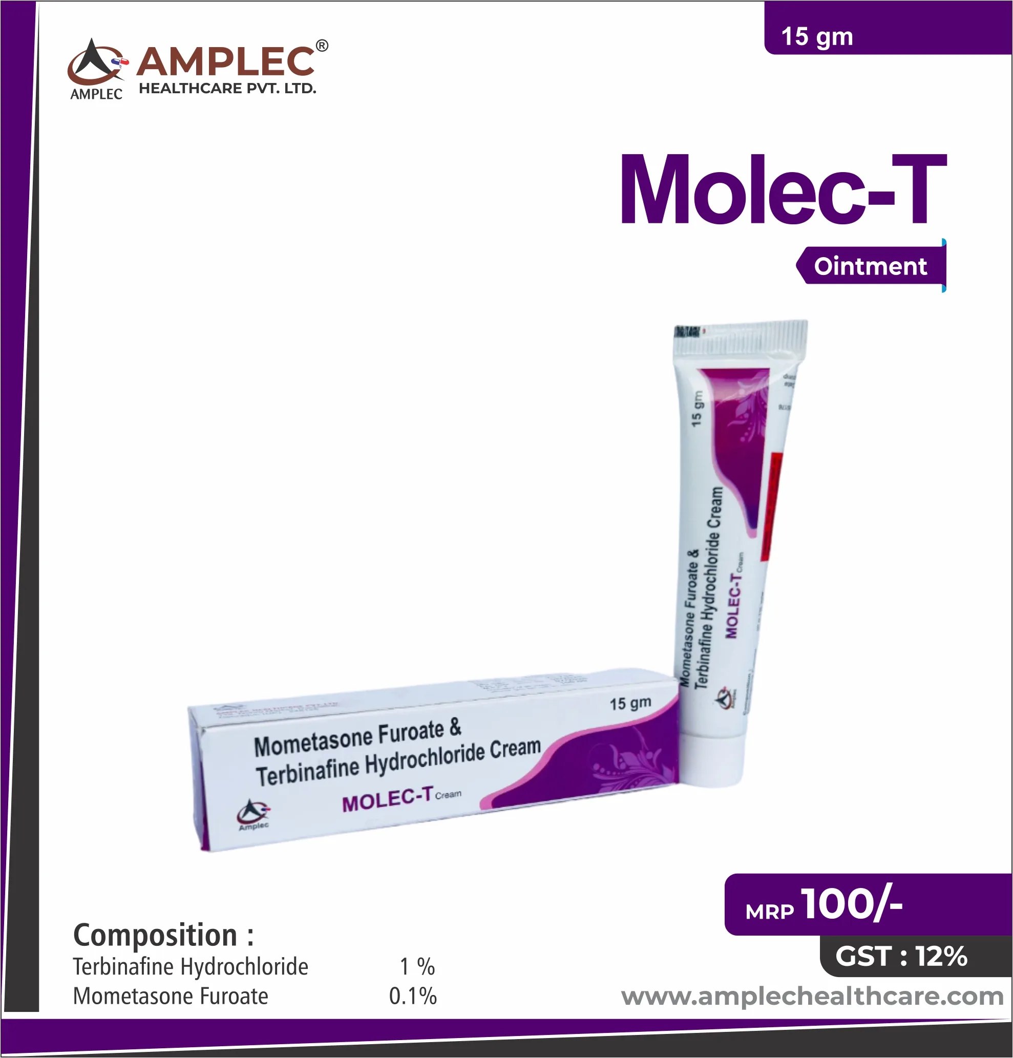 MOLEC-T - Terbinafine Hydrochloride 1% + Mometasone Furoate 0.1% Ointment