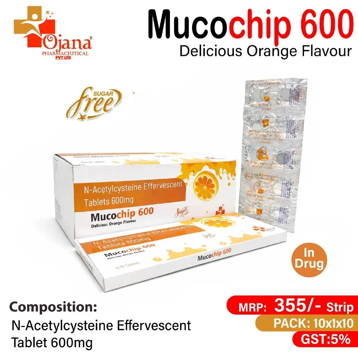 Mucochip 600 - N-Acetylcystein Eftervescent Tablets 600mg