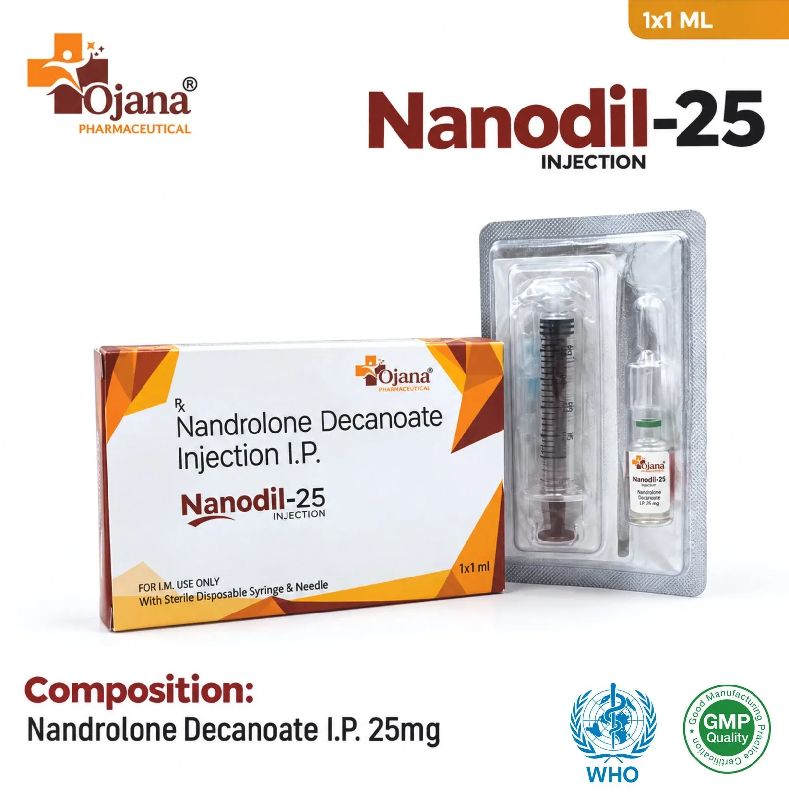 Nanodil-25 - Nandrolone Decanoate I.P. 25 mg with syringe