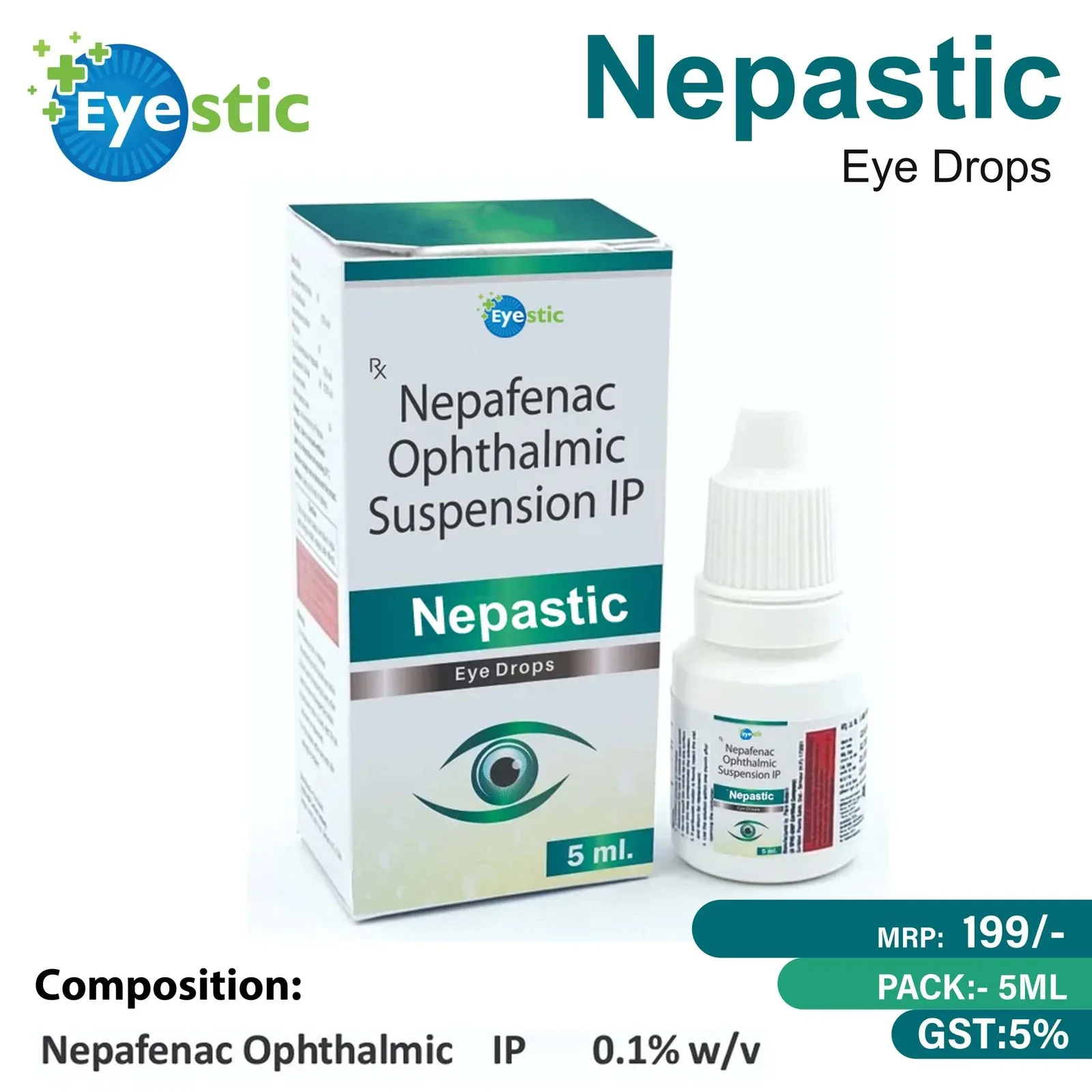 Nepastic - Nepafenac 0.1% w/v Eye Drop