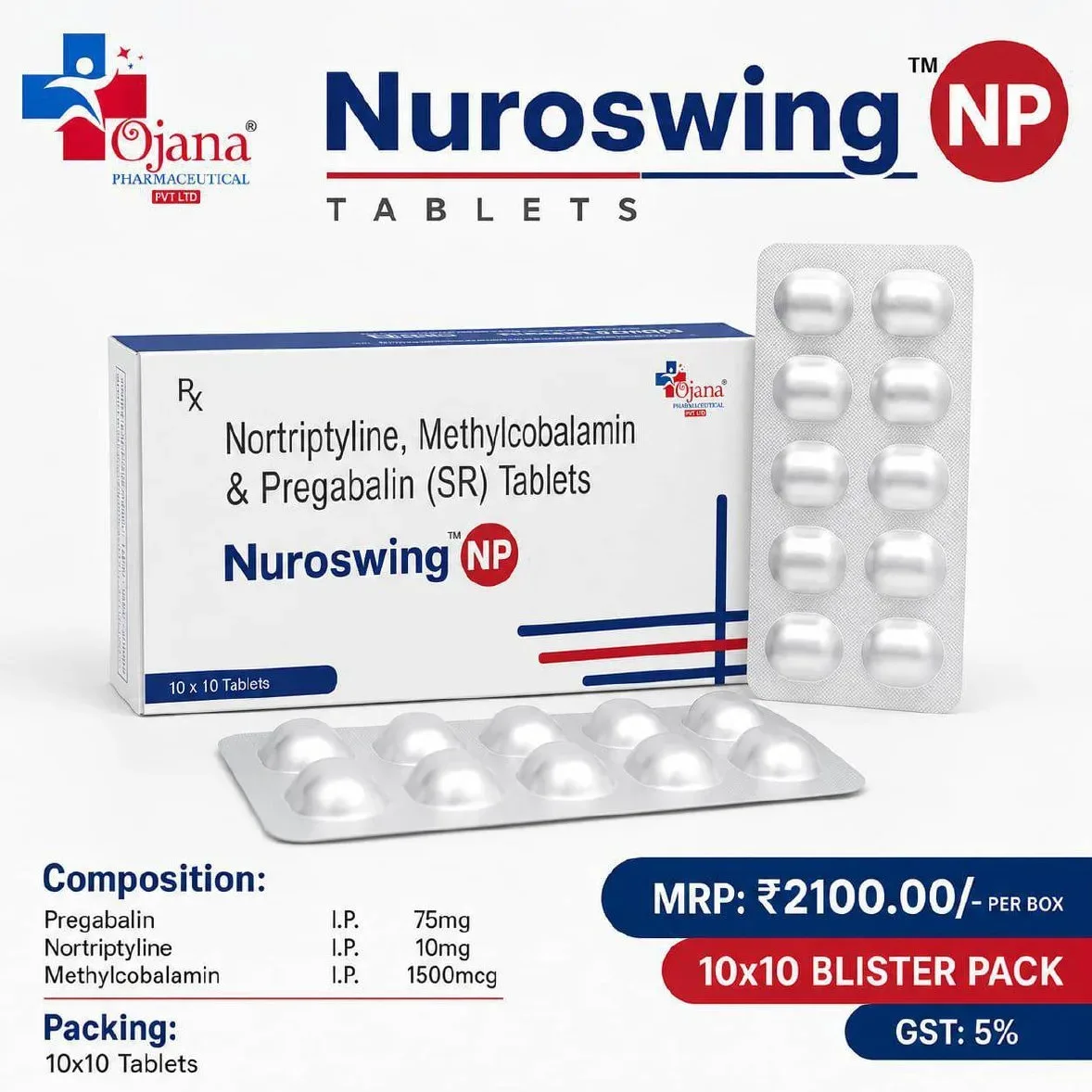 Nuroswing NP - Nortriptyline,Methvlcobalamin & Pregabalin (SR) Tablets