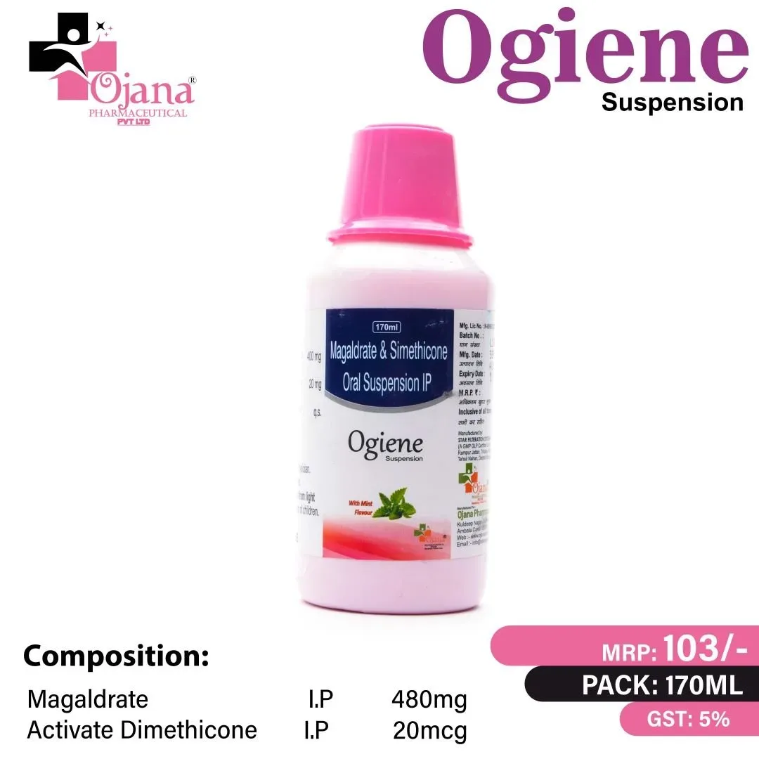 Ogiene - Magaldrate 480MG + Simethicone 20MG (In Each 5 Ml Contains) Mint Flavour