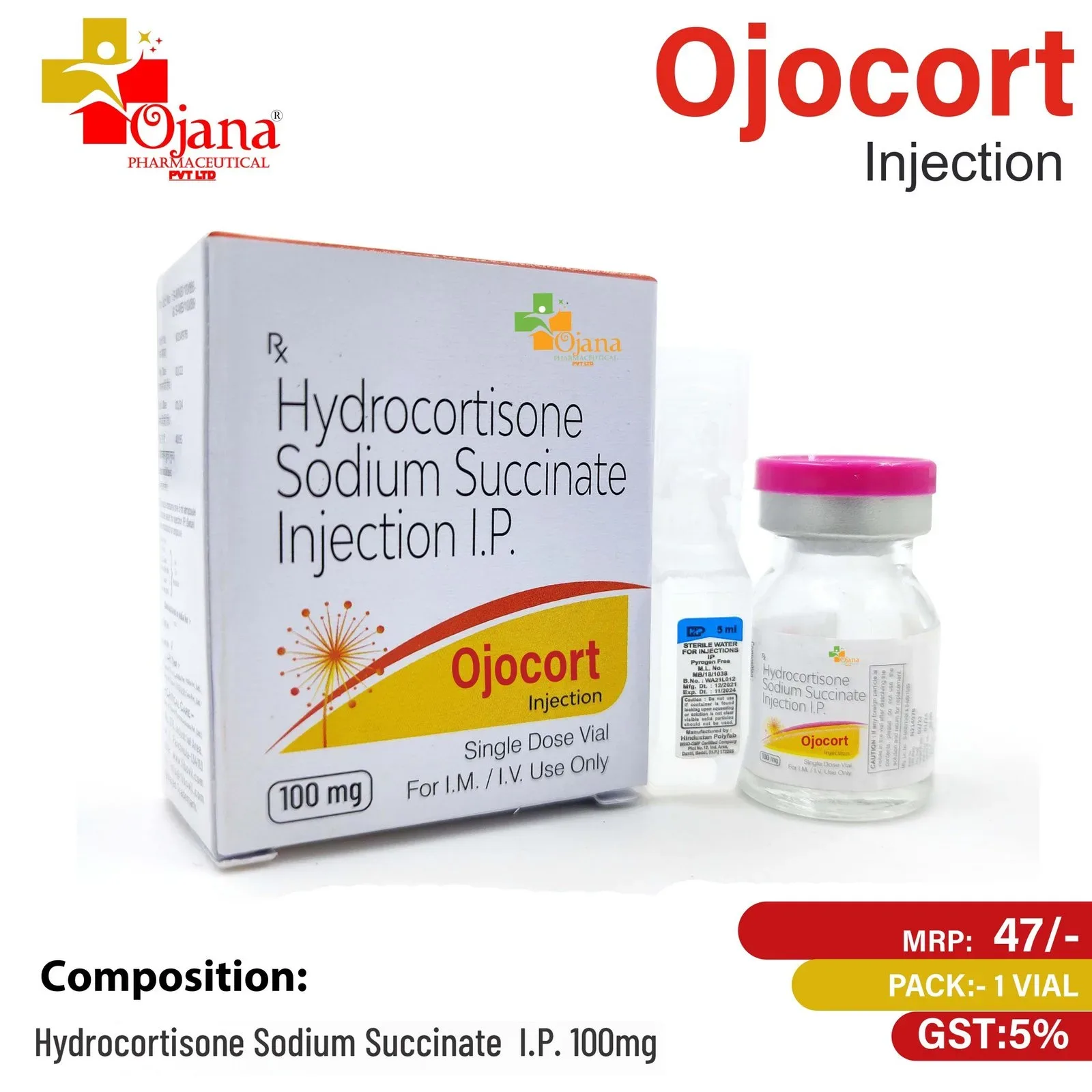 Ojocort-100 - Hydrocortisone sodium Succinate Injection I.P