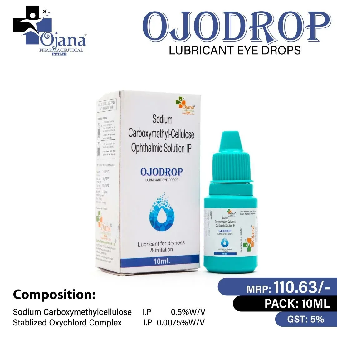 OJODROP - Sodium Carboxymethylcellulose IP 0.5% W/V + Oxychloro Complex 0.0075% V/V (As Perservatives) + Sterile Aqueous Base Eye Drop