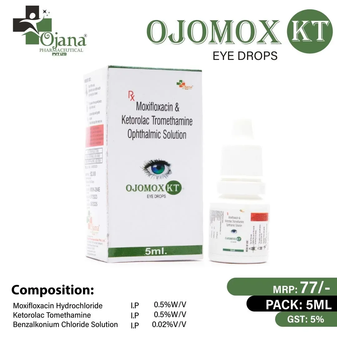 OJOMOX KT - Moxifloxacin B.P. 0.5% W/V & Ketorolac Tromethsmine IP 0.5% W/V Eye Drop