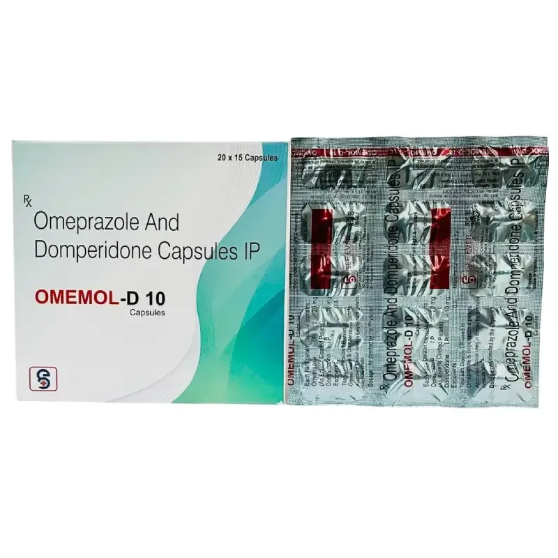 OMEMOL-D 10 (POLY STRIP PACK) - Omeprazole 20Mg + Domperidone 10Mg (POLY STRIP PACK)