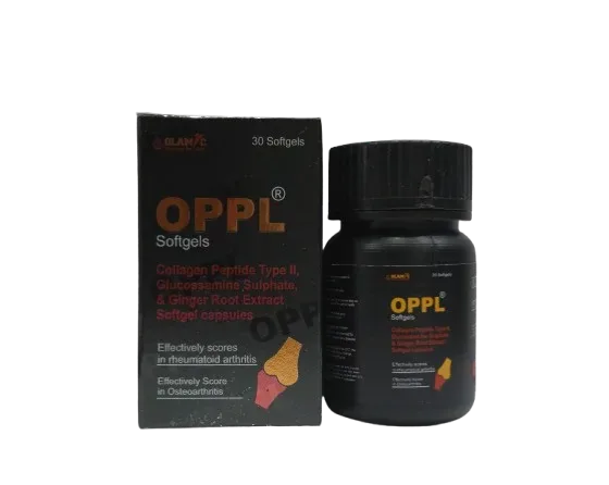 OPPL Softgel - Collagen Peptide Type II 300mg+Glucosamine Sulphate 1000mg+ Ginger Root Extract 80mg+Chondroitin Sulphate 100mg +Multivitamin+Multiminral