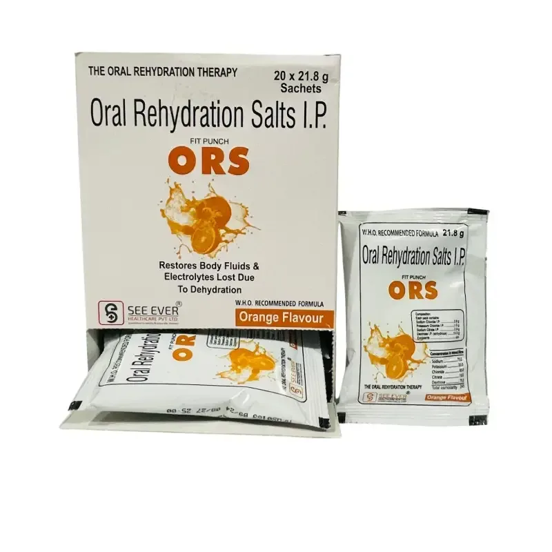 ORS SACHETS - W.H.O. RECOMMENDED ORAL REHYDRATION SOLUTION SACHETS (ORS) (ORANGE FLAVOURED) WITH 3 YEARS EXPIRY