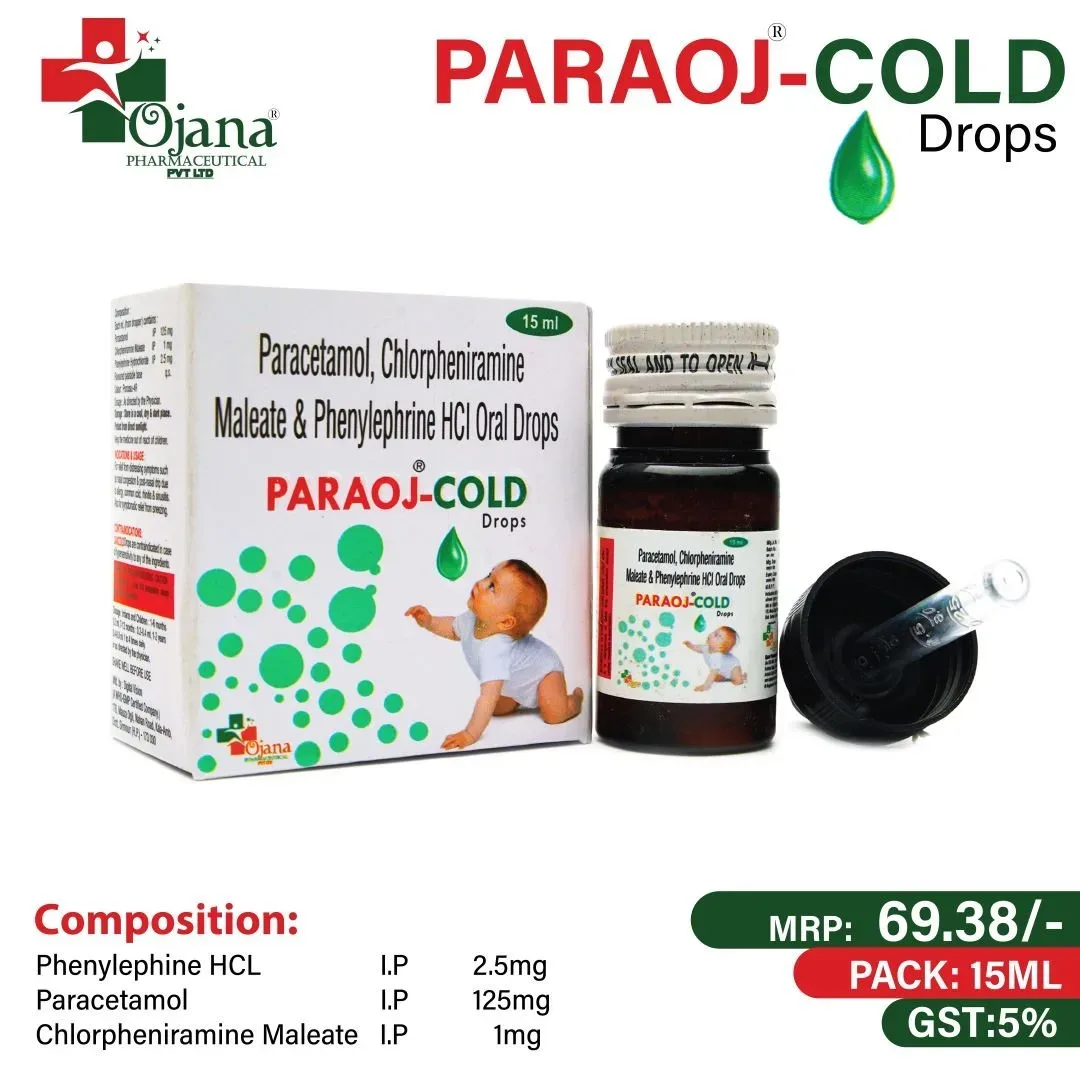 Paraoj cold drop - Paracetamol I.P. 125mg + Phenylephrine HCL I.P. 2.5mg + Chlorpheniramine Maleate I.P. 1mg