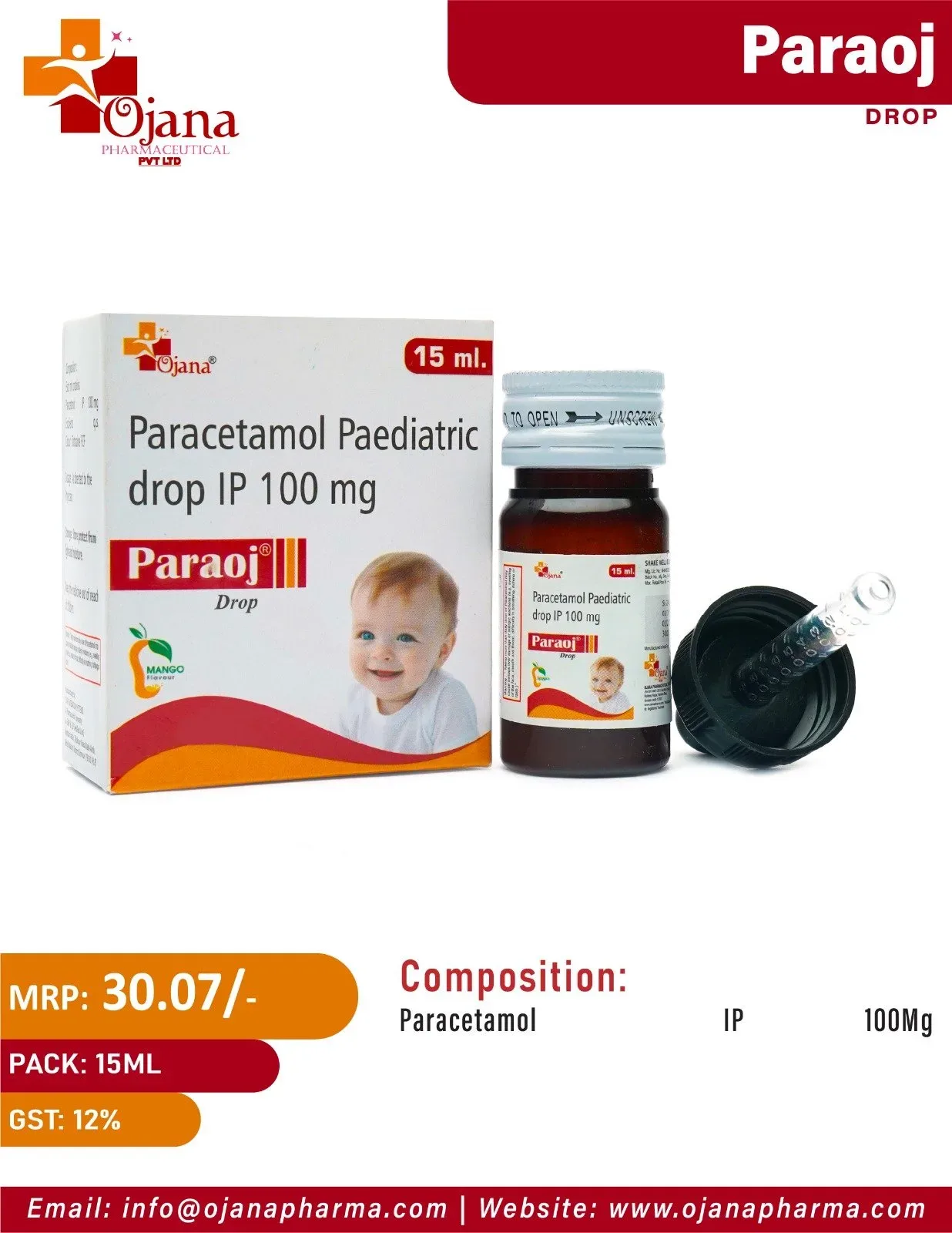 Paraoj DROP (100mg) - Paracetamol 100 mg