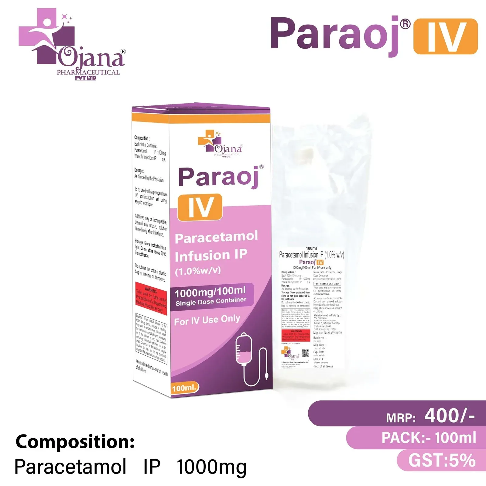 Paraoj IV - Paracetamol I.P. 1000mg
