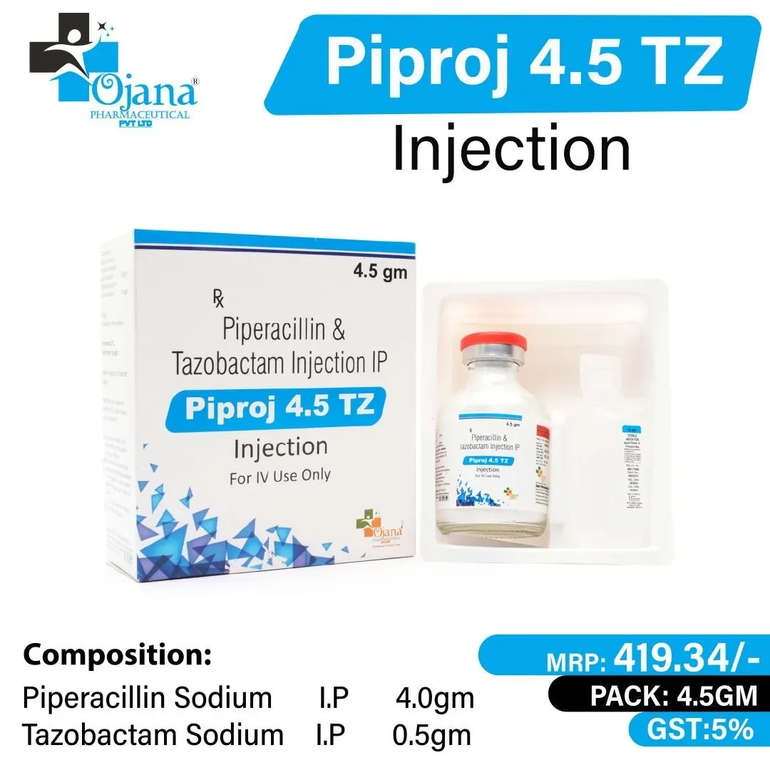 Piproj 4.5 TZ - Piperacillin 4 gm + Tazobactam 0.5gm
