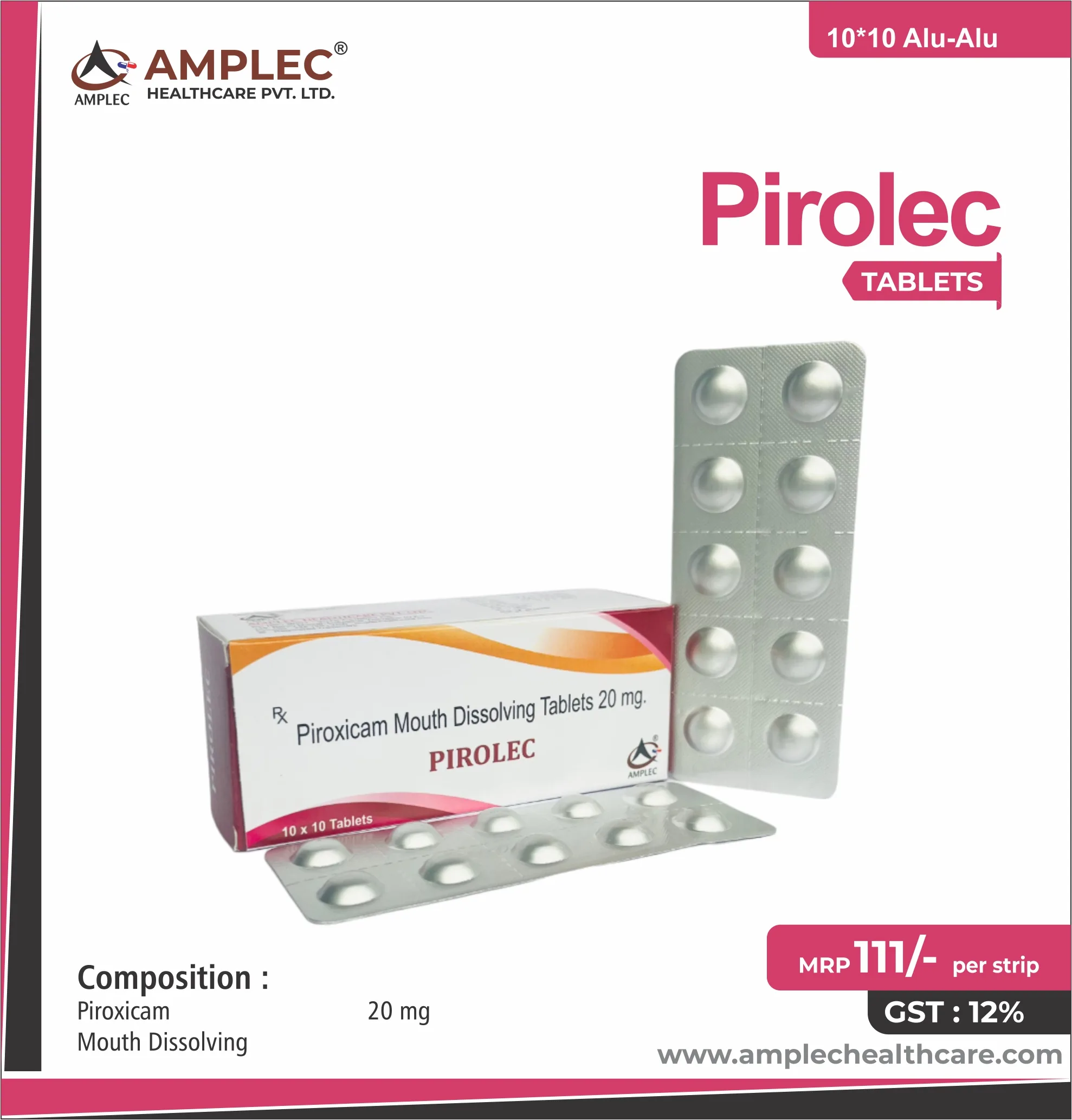 PIROLEC - Piroxicam Mouth Dissolving tab 20 mg