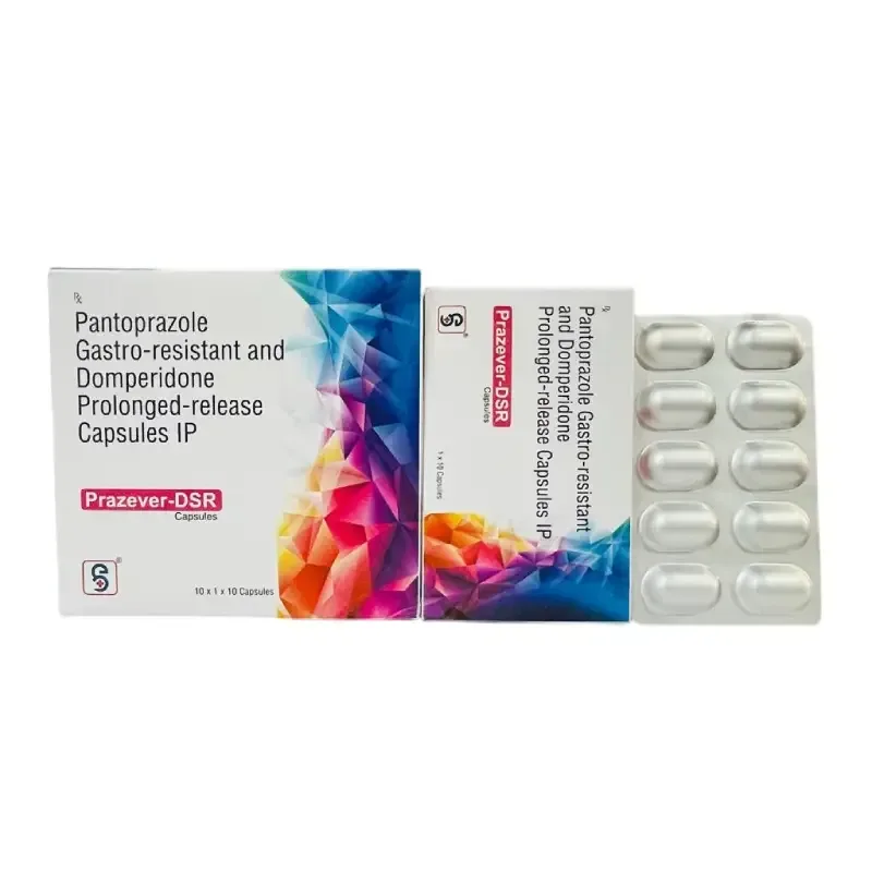 PRAZEVER - DSR (MONOCARTON) - Pantoprazole 40Mg + Domperidone 30Mg (WITH MONOCARTON)