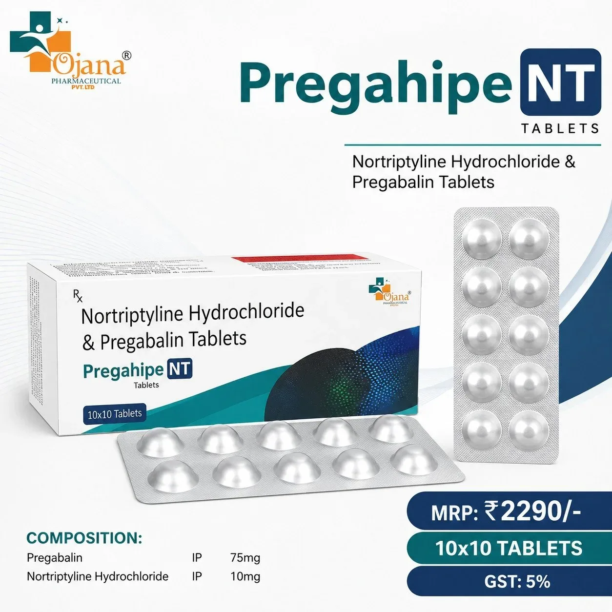 Pregahipe-NT - Pregabalin I.P. 75mg + Nortriptyline I.P. 10mg