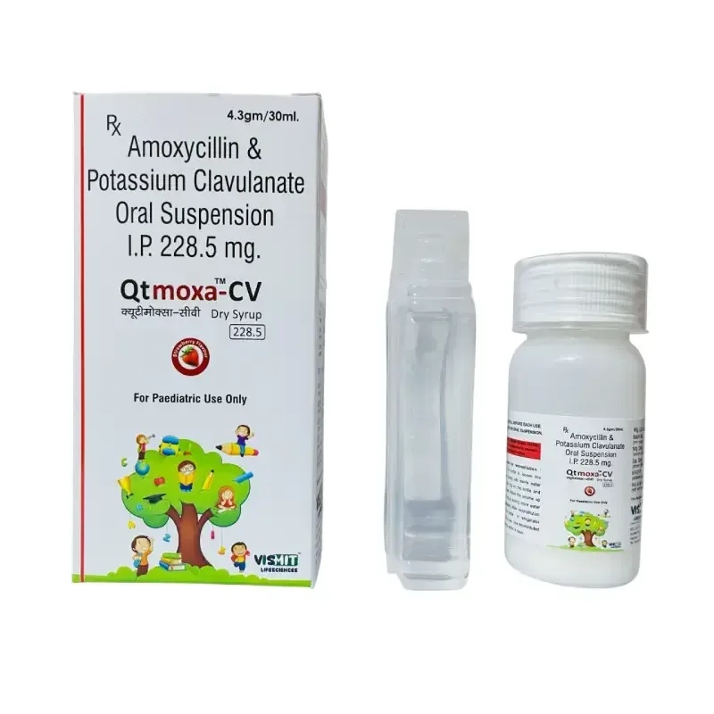 QTMOXA™ -CV 228.5 - Amoxycillin-200Mg + Clavulanate Potassium 28.5Mg WITH WATER