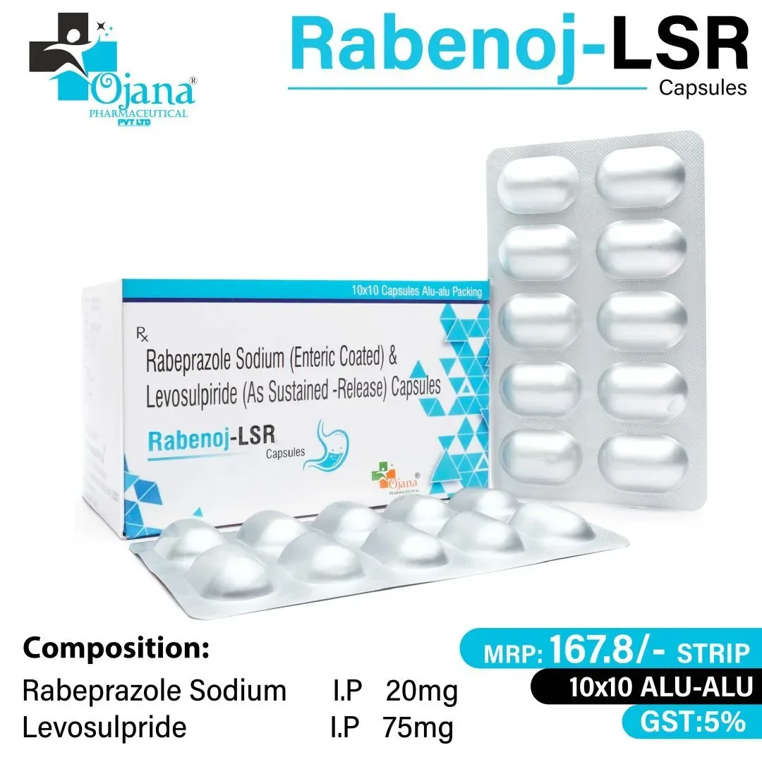 Rabenoj-LSR - Rabeprazole Sodium I.P. 20 mg(E.C) + Levosulpride (S.R) 75 mg