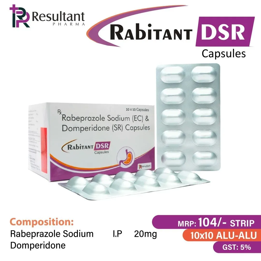 RABISTIC DSR CAPSULES - Rabeprazole Sodium I.P 20 mg(E.C)+Domperidone I.P 30 mg(S.R)