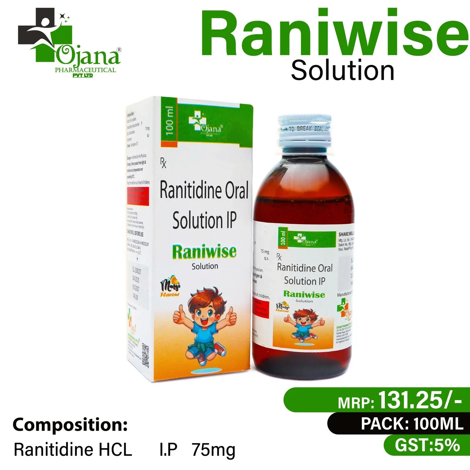 raniwise - Ranitidine Hydrochloride I.P. 75mg Suspension