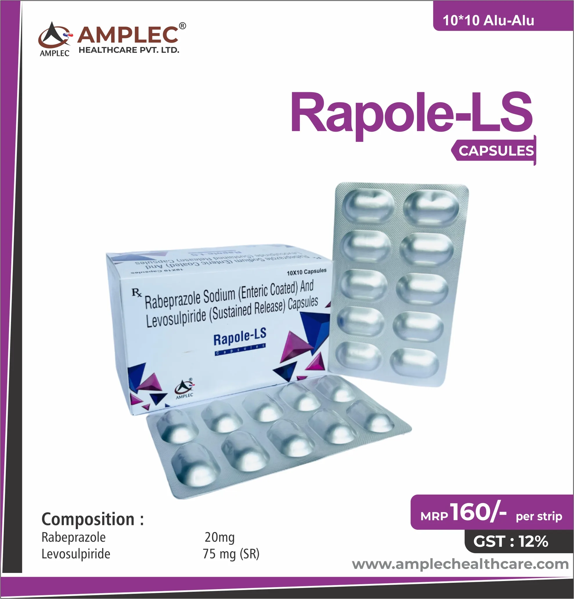 RAPOLE-LS - Rabeprazole 20mg + Levosulpride 75 mg SR Capsule