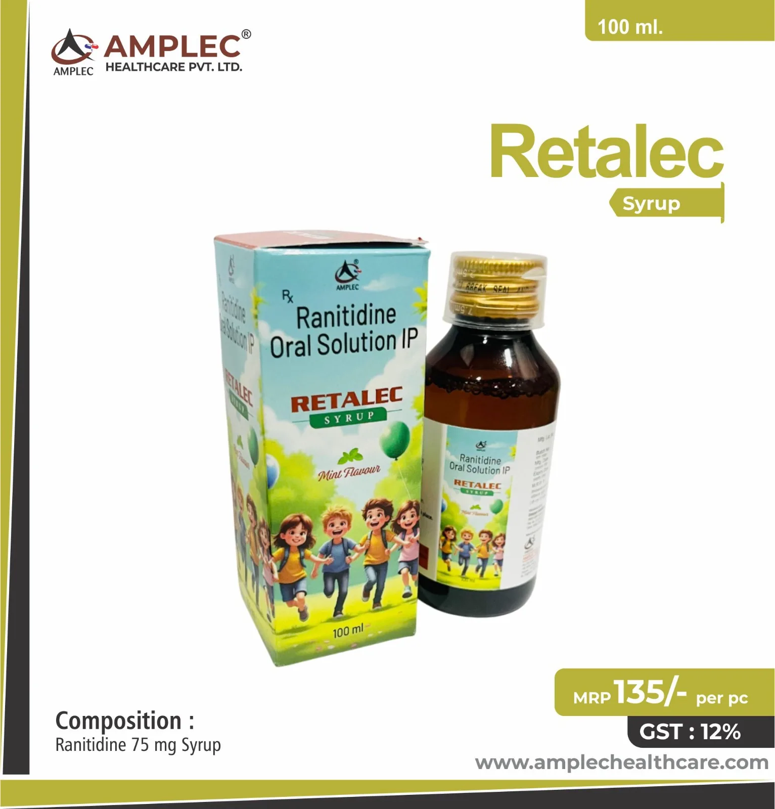 RETALEC - Ranitidine 75 mg Syrup