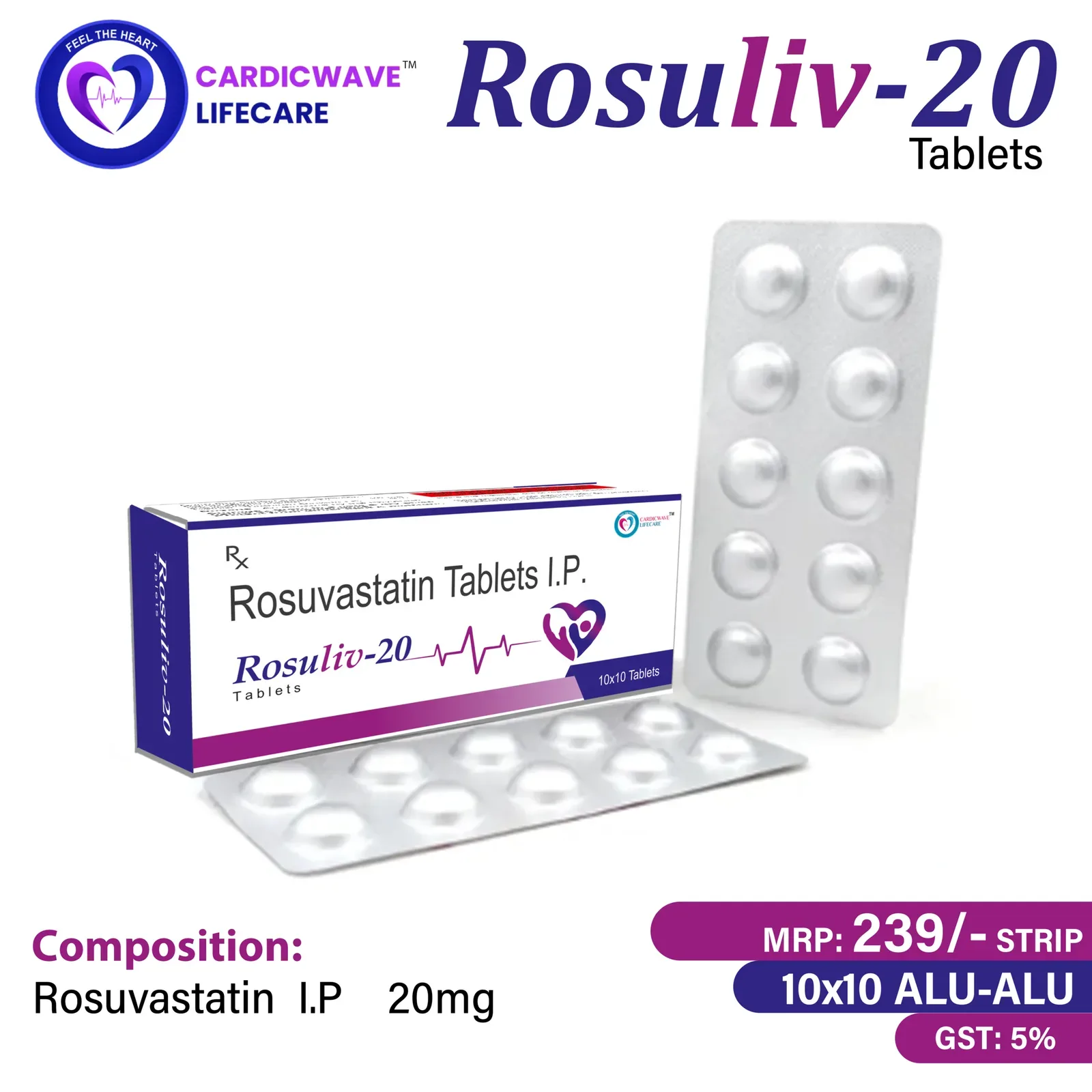 Rosuliv 20 - Rosuvastatin I.P. 20mg Tablets