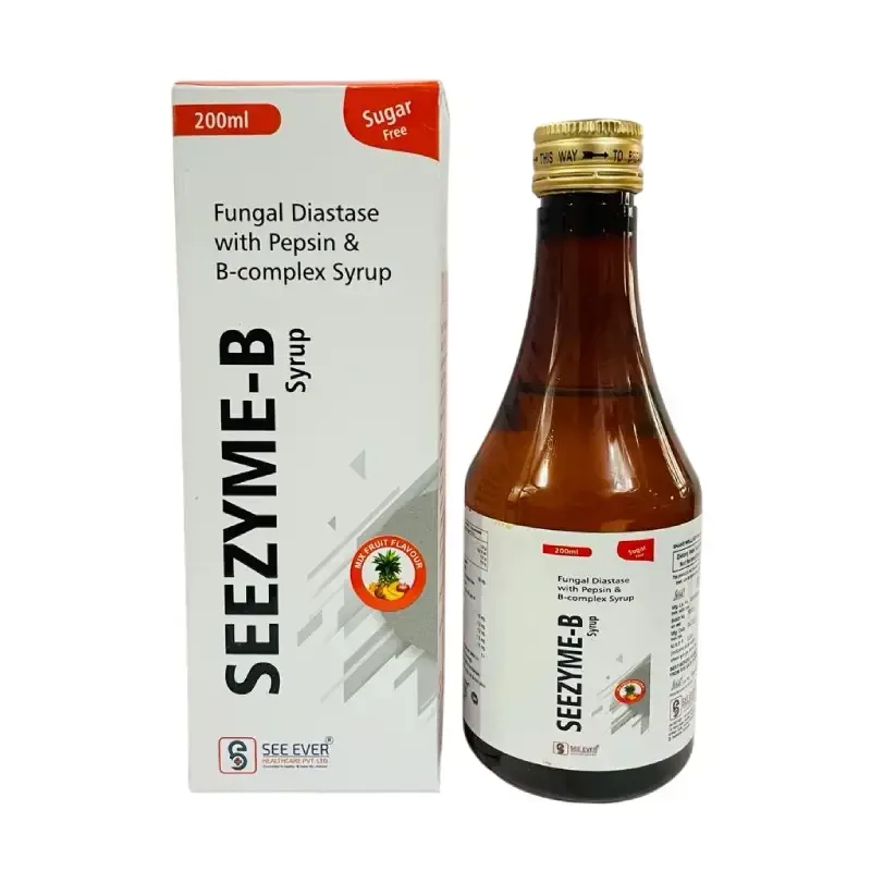SEEZYME-B (200 ML) - Fungal Diastase 50 Mg + Pepsin 10 Mg + B Complex Syrup