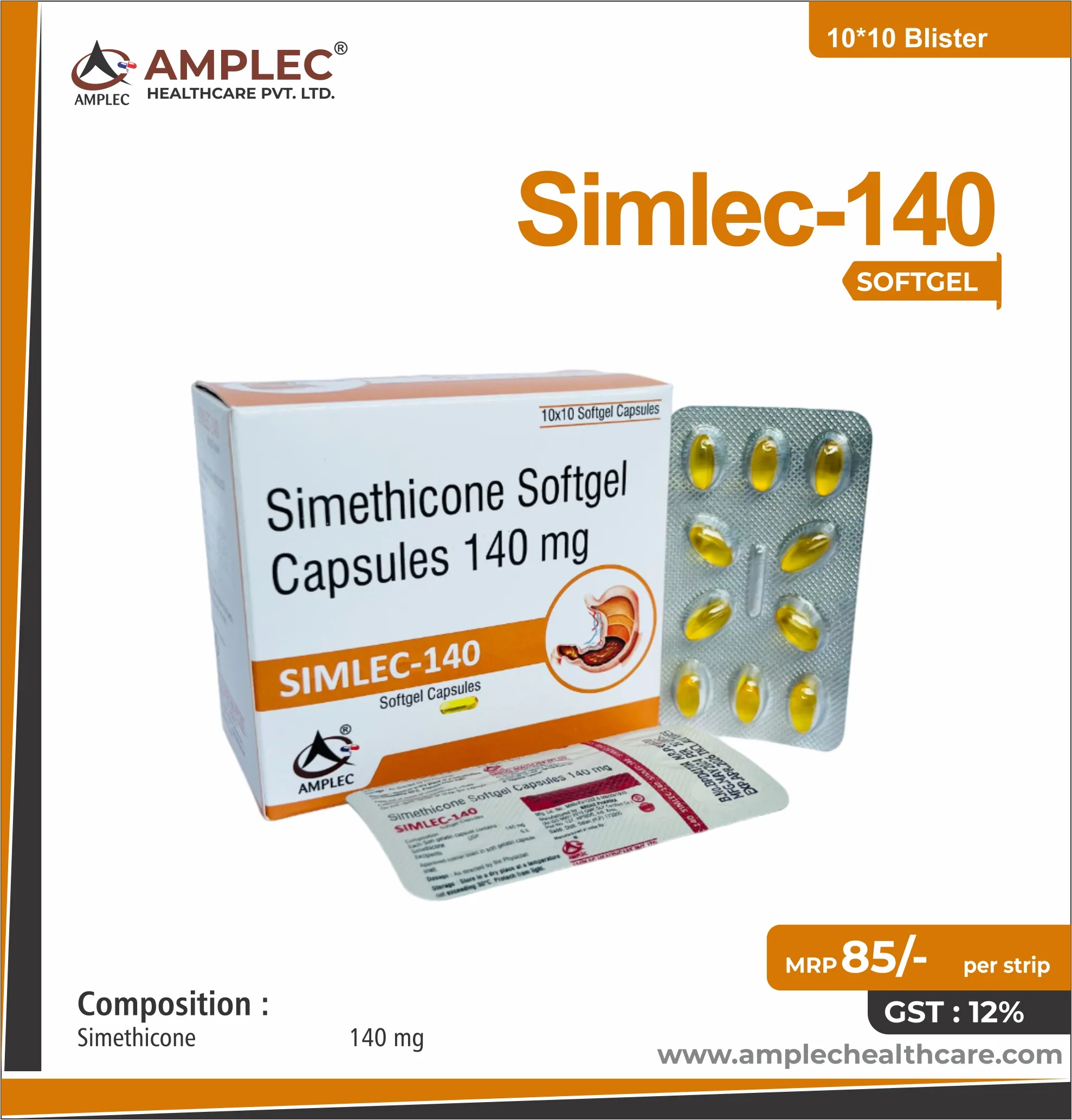 SIMLEC 140 - Simethicone 140mg Softgel Capsule