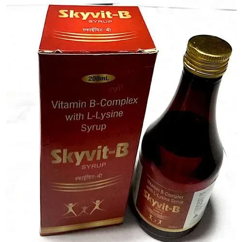 Skyvit-B - Each 5ml Contains : Pyridoxine Hydrochloride IP 0.75 Mg , Nicotinamide IP 15 Mg ,Cyanocobalamin IP 2 Mcg , Lysine Hydrochloride USP 37.5 mg , Sorbitol(70%)