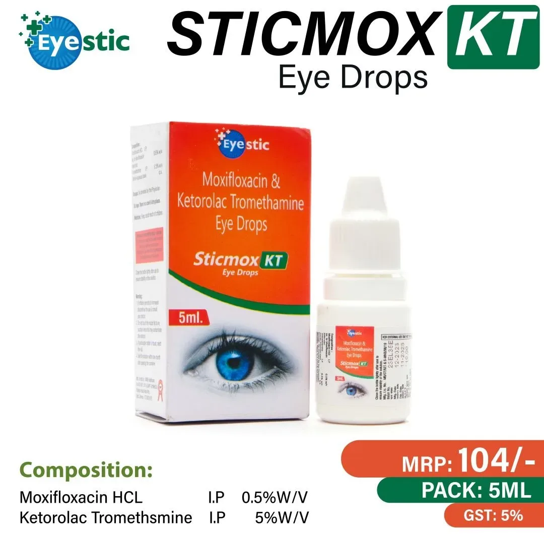 Sticmox KT - Moxifloxacin HCL I.P. 0.5% w/v + Ketorolac Tromethsmine I.P. 5% w/v Eye Drop