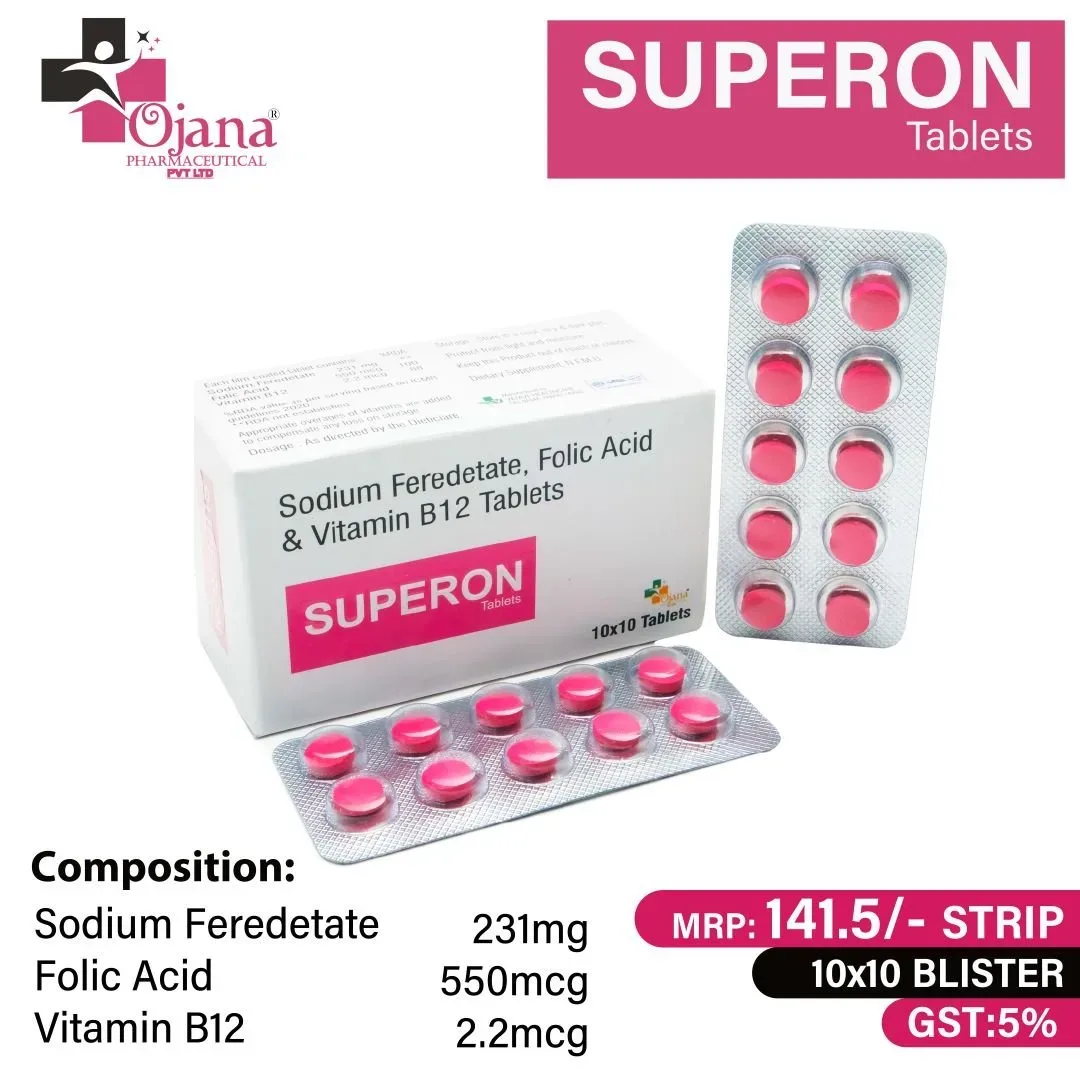 Superon tab - sodium feredetate, folic acid + viamin b12 tablets