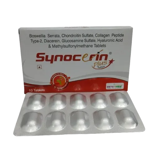 SYNOCERIN -PLUS - Boswellia Serrata+ Chondroitin Sulfate+ Collagen Peptide Type-2 + Diacerein Glucosamine Sulphate + Hyaluronic Acid +MSM