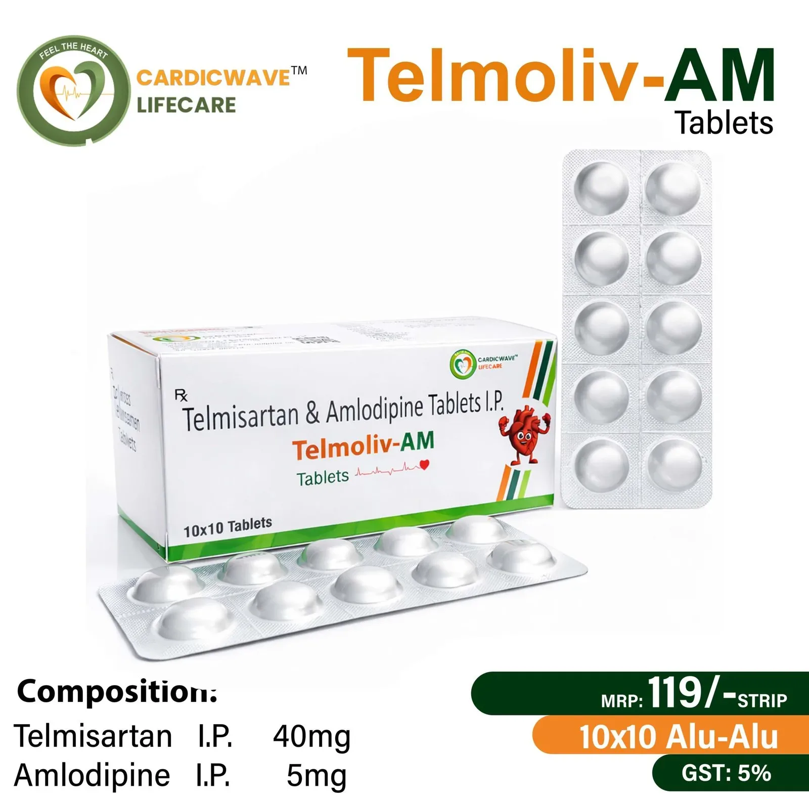 Telmoliv AM - Telmisartan I.P. 40mg + Amlodipine I.P. 5mg Tablets