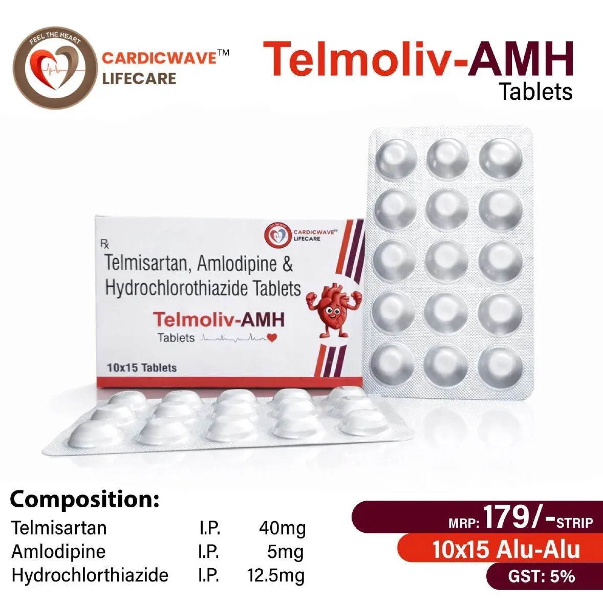 Telmoliv-AMH - Telmisartan, Amlodipine & Hydrochlorothiazide Tablets