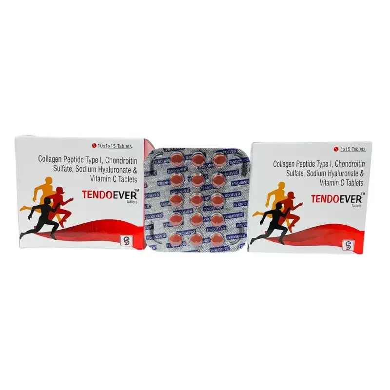 TENDOEVER - Collagen Peptide Type I 40mg + Chondroitin Sulfate 200mg + Sodium Hyaluronate 30mg + Vitamin C 35mg