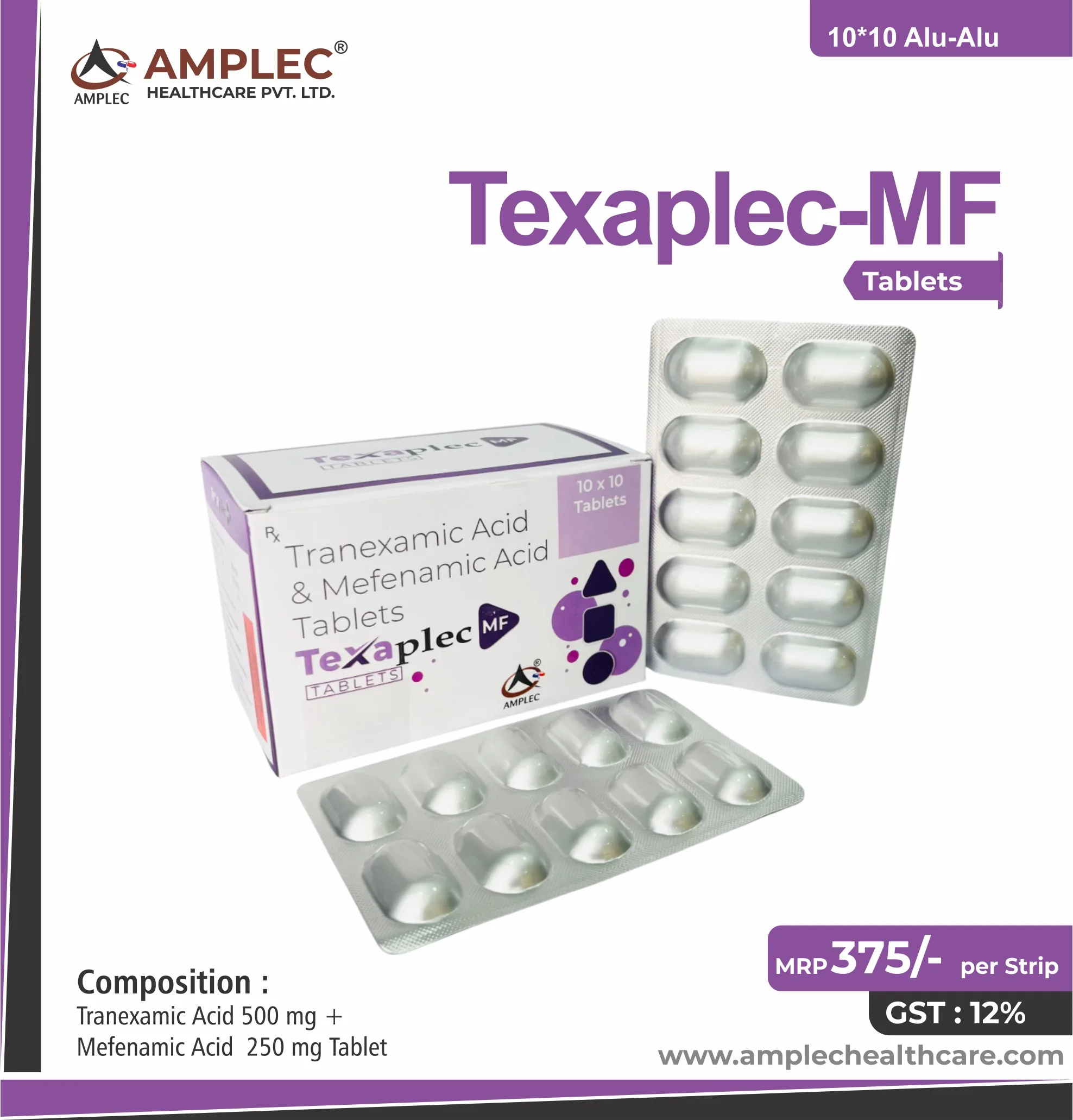 TEXAPLEC MF - Tranexamic Acid 500 mg + Mefenamic Acid 250 mg Tablet