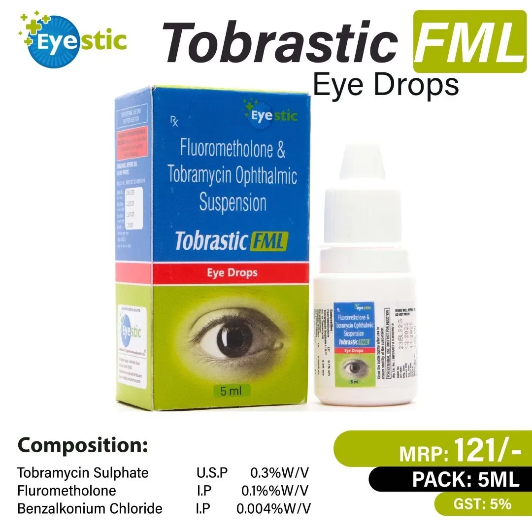 Tobrastic FML - Tobramycin Sulphate USP 0.3% w/v + Flurometholone I.P. 0.1% w/v Eye Drop