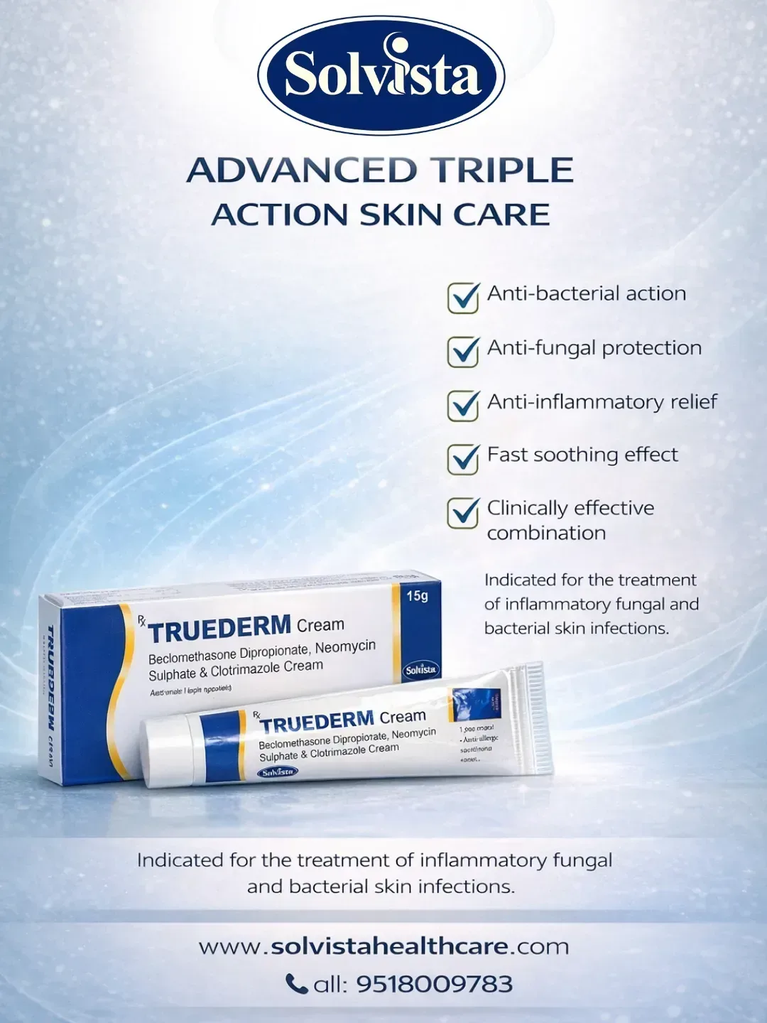 TRUEDERM - Beclomethasone Dipropionate, Neomycin Sulphate & Clotrimazole Cream
