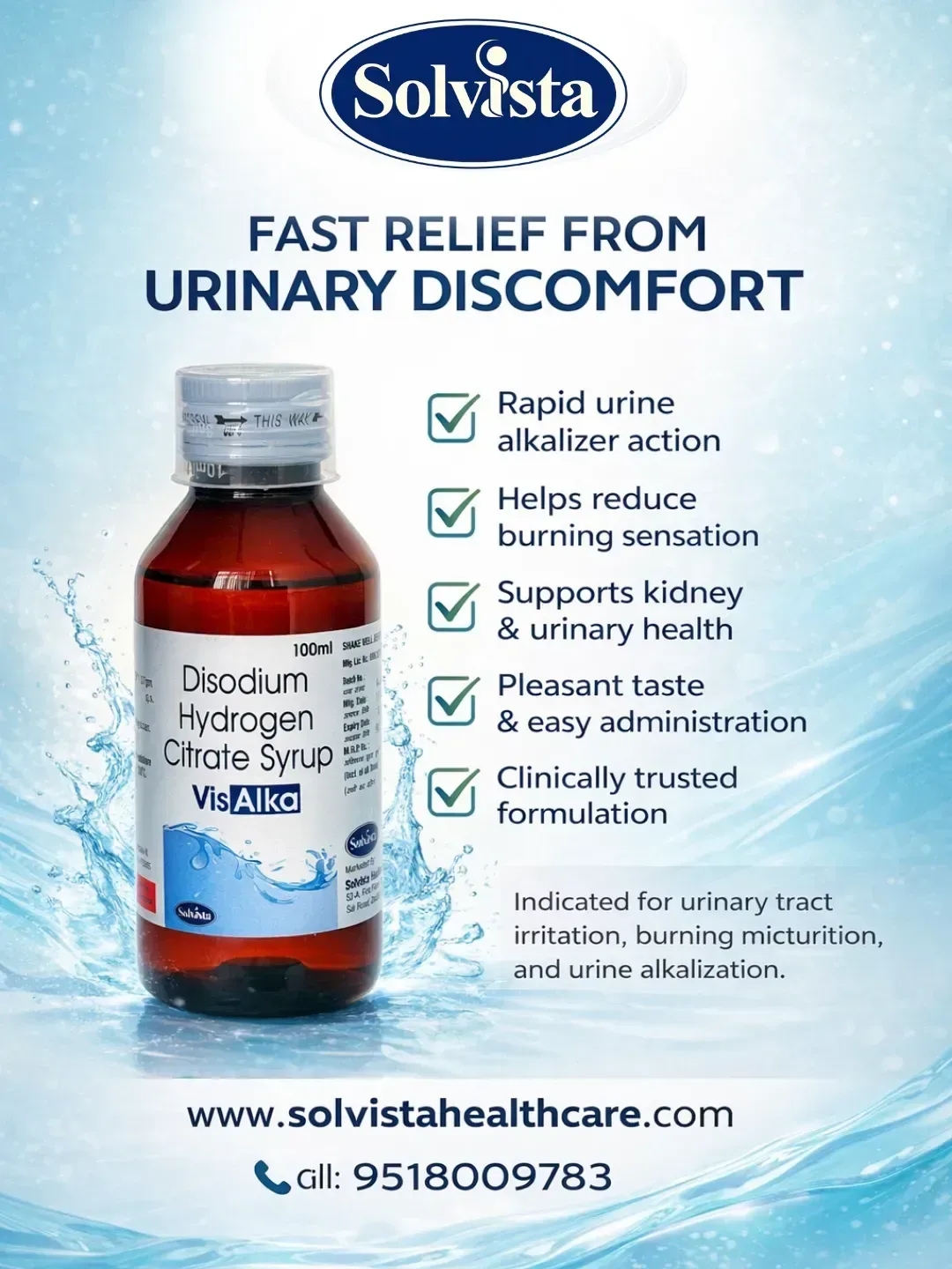 VISALKA - Helps reduce burning sensation Supports kidney & urinary health